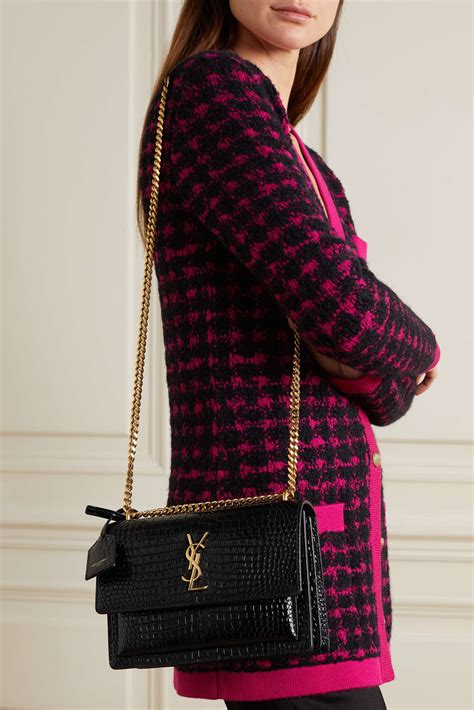 ysl sunset bag crocodile